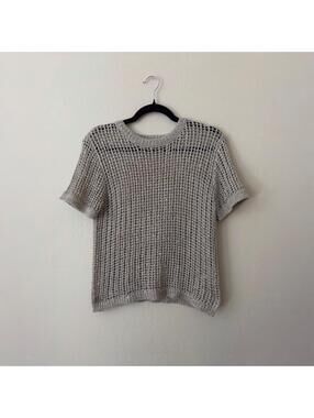 Bar III Metallic Crochet Knit Top